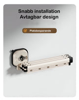 Undvik klädhögar med väggmonterad torkställning